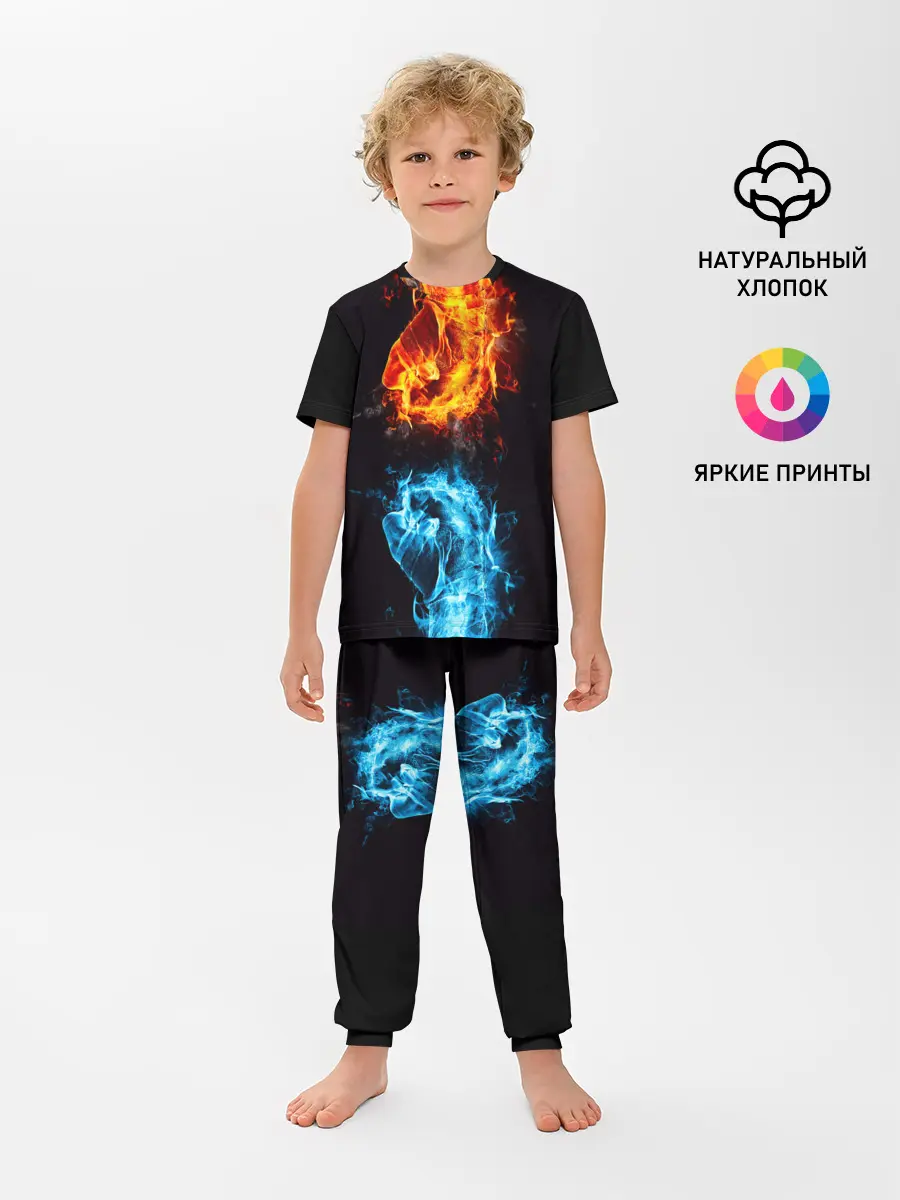 Детская пижама с брюками / Огонь и Вода