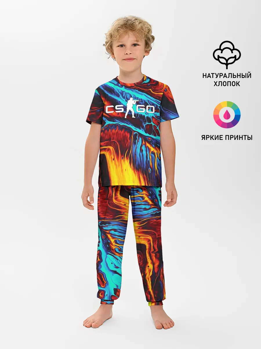 Детская пижама с брюками / CS GO STRIPES FLAME | КС ГО ПЛАМЯ