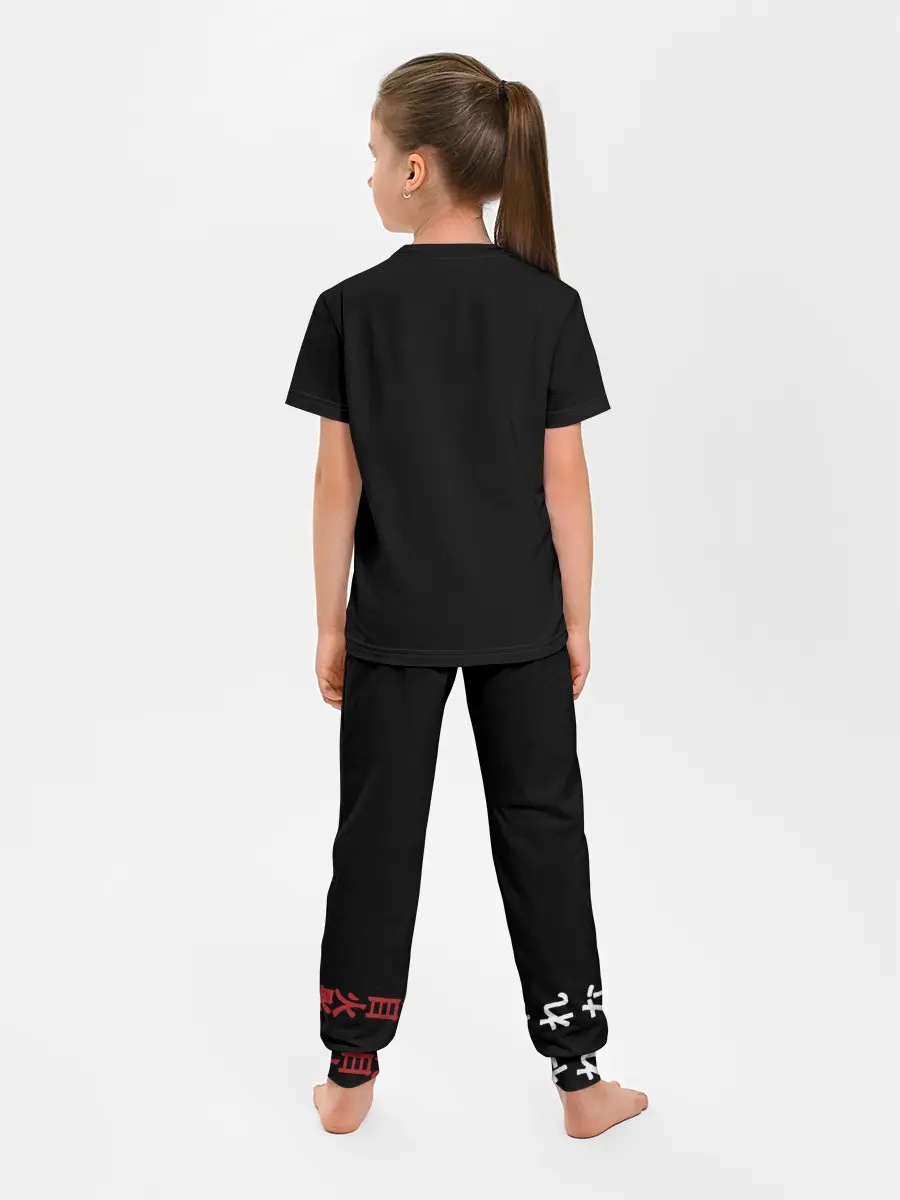 Детская пижама с брюками / Хитачи иероглицы черные