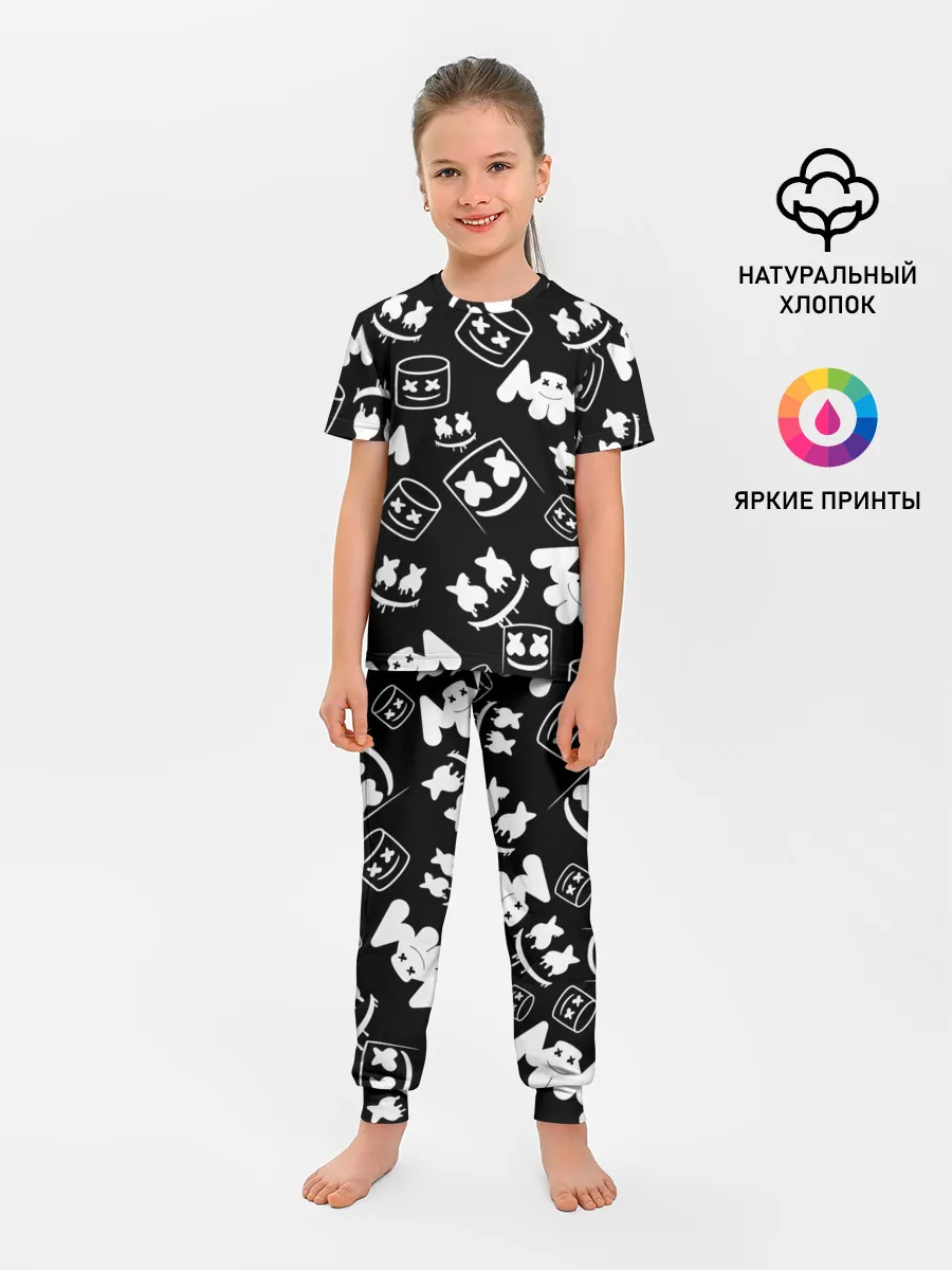 Детская пижама с брюками / Marshmello ЧБ