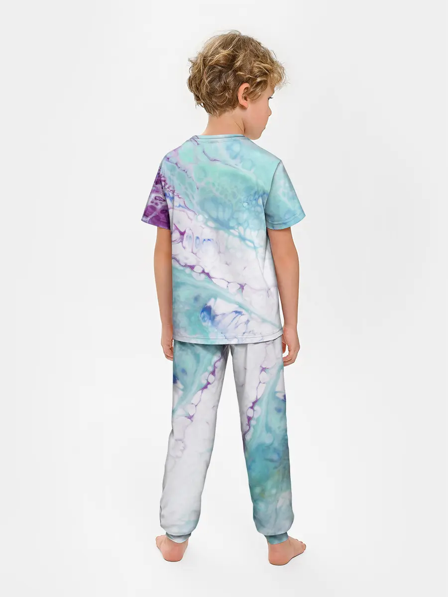 Детская пижама с брюками / Цветная морская пена