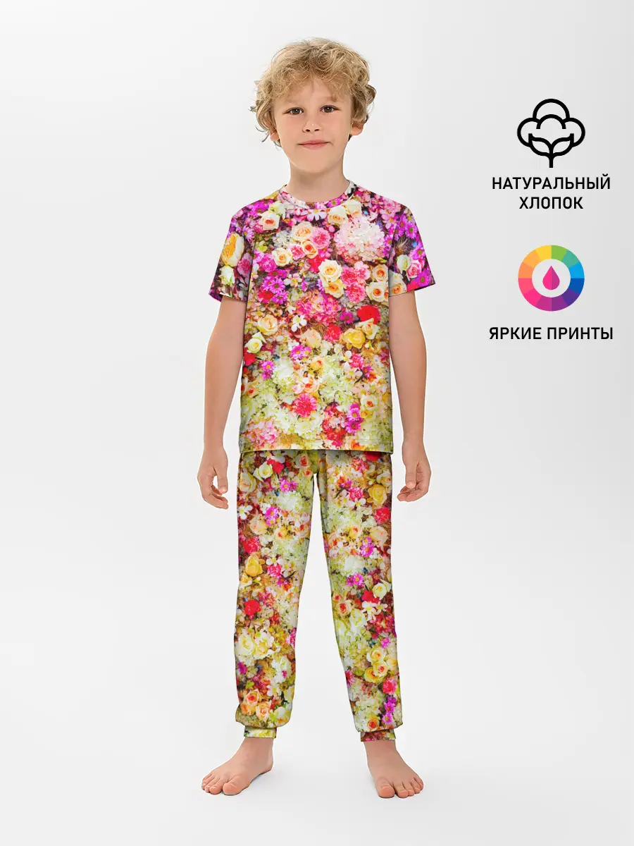 Детская пижама с брюками / Цветы