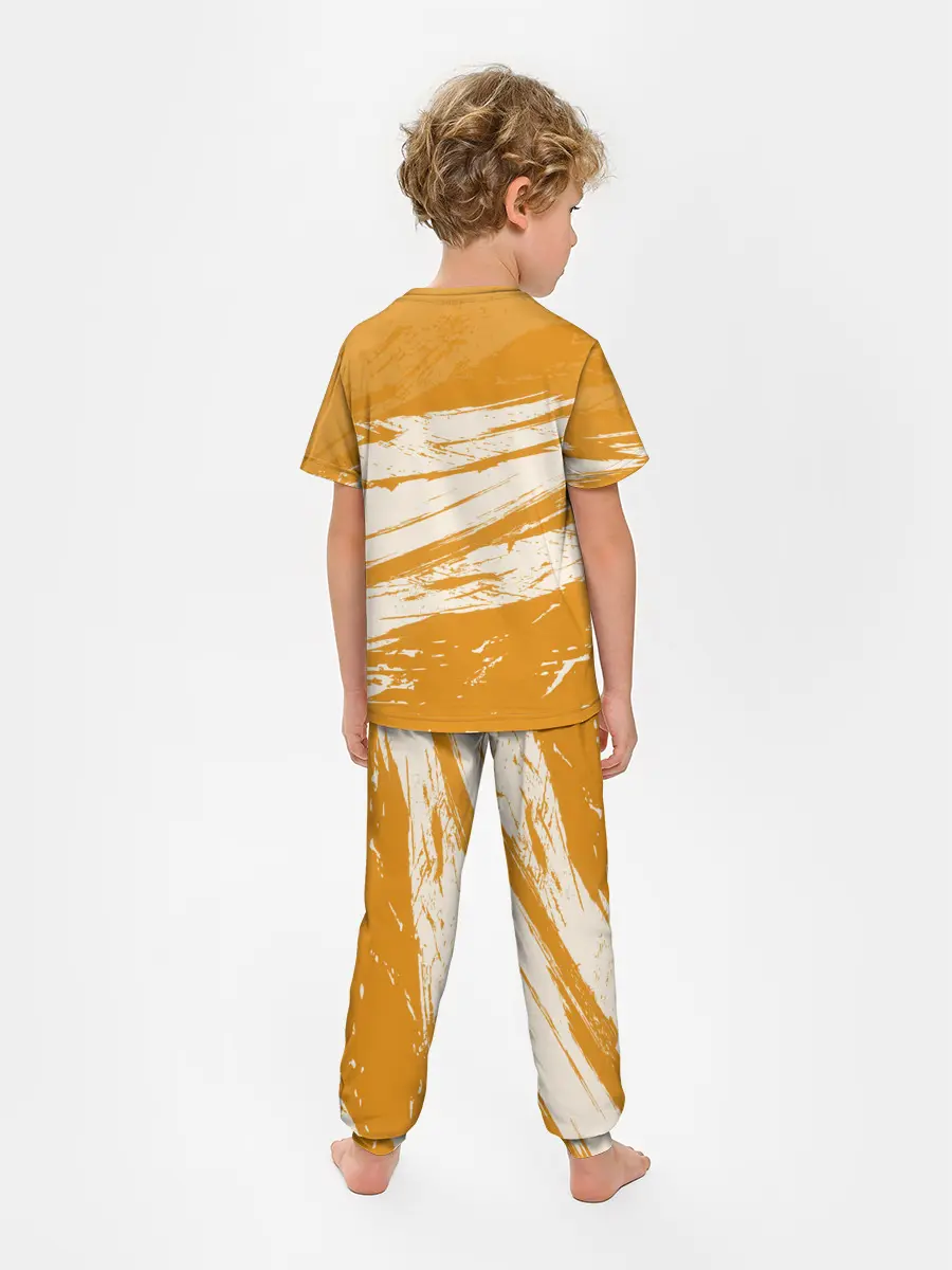 Детская пижама с брюками / Хвост Феи оранжевые тона