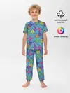 Детская пижама с брюками / Неоновый яркий абстрактный узо