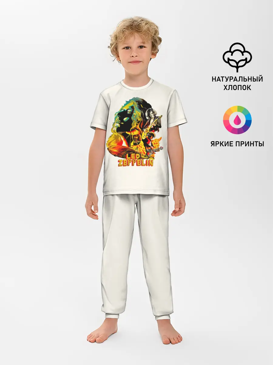 Детская пижама с брюками / Группа Led Zeppelin арт