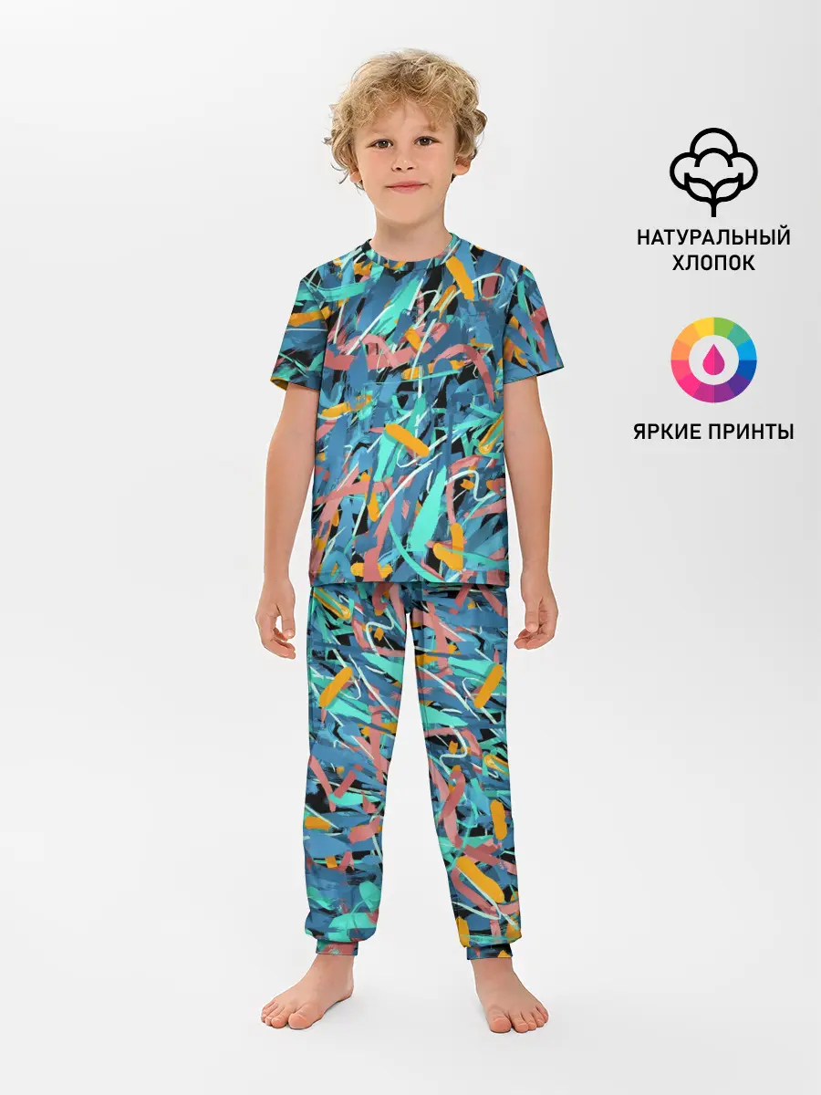 Детская пижама с брюками / Яркие краски