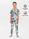 Детская пижама с брюками / Собачки рисунок паттерном