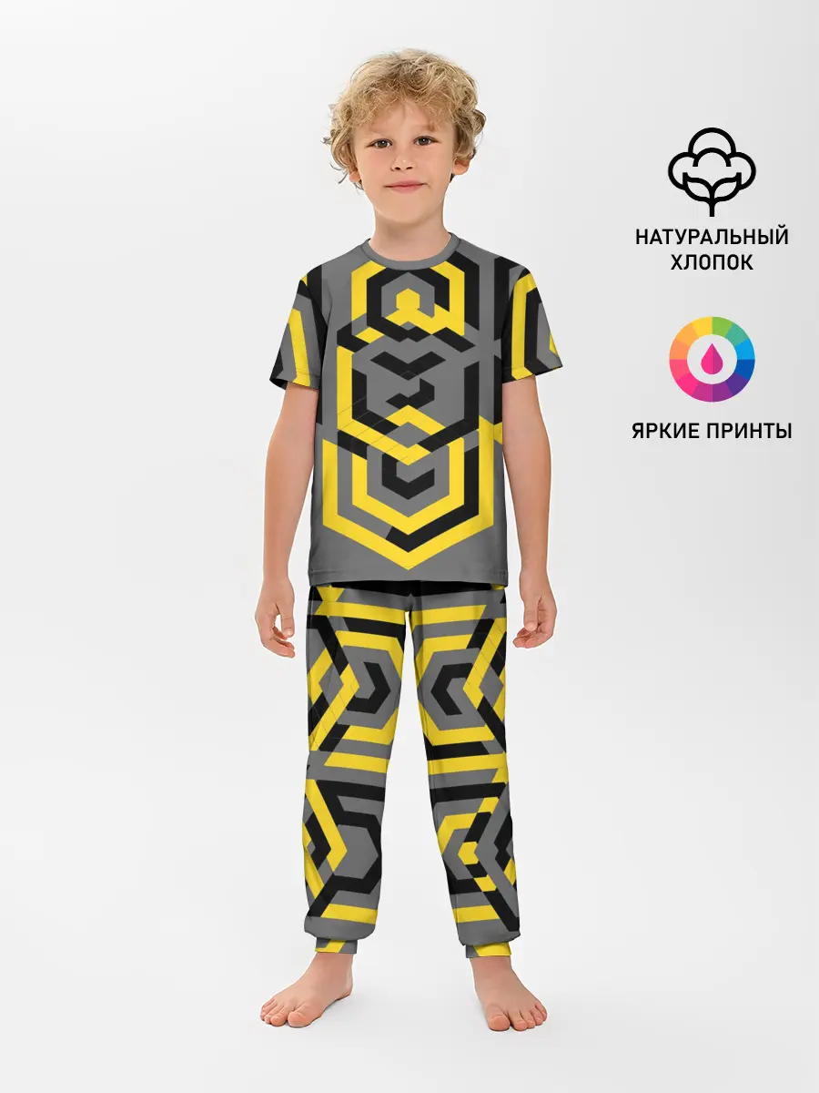Детская пижама с брюками / Геометрия узор
