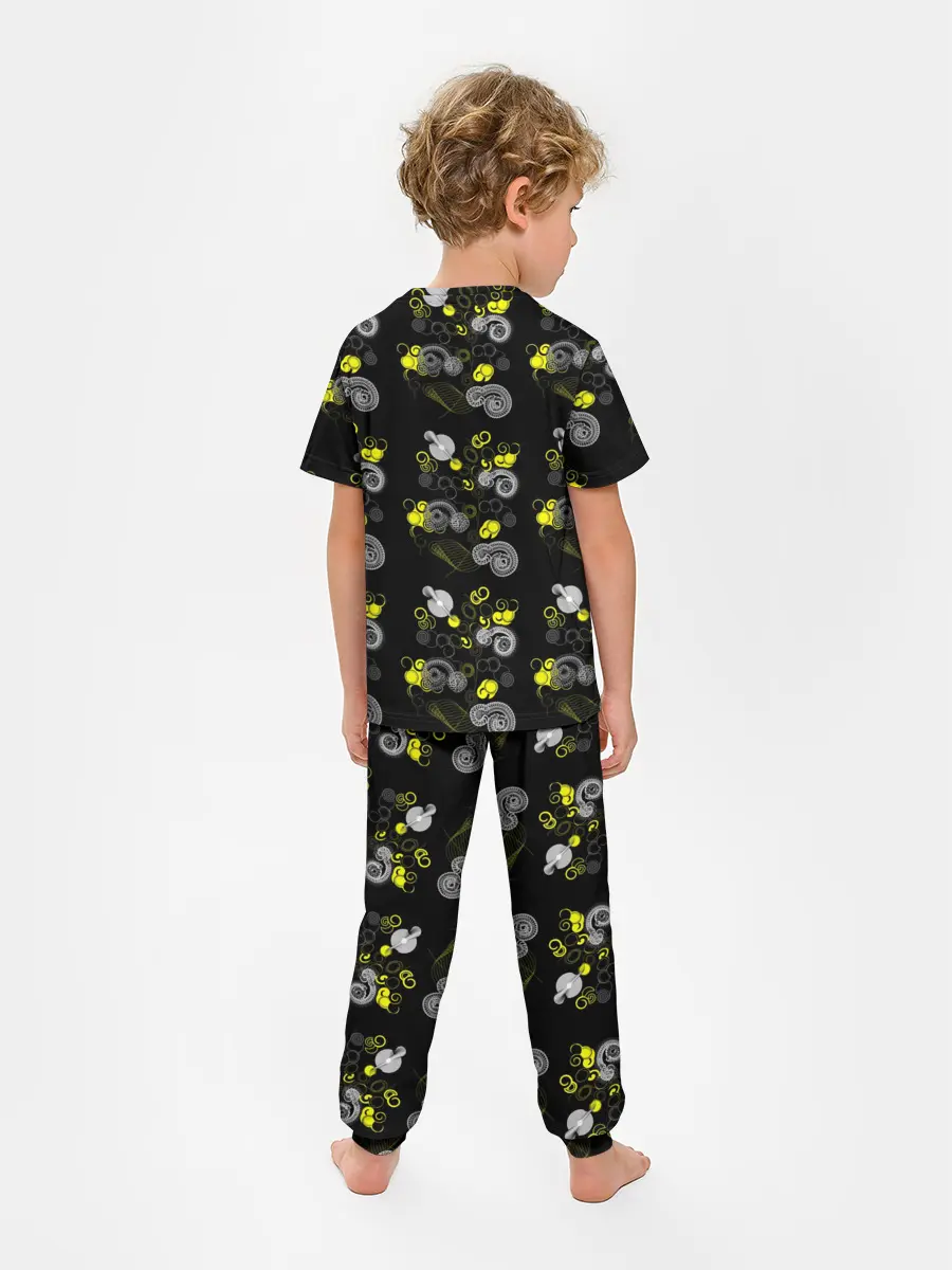 Детская пижама с брюками / неоновая абстракция
