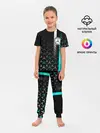 Детская пижама с брюками / МЕРСЕДЕС / AQUA BLACK GRADIENT