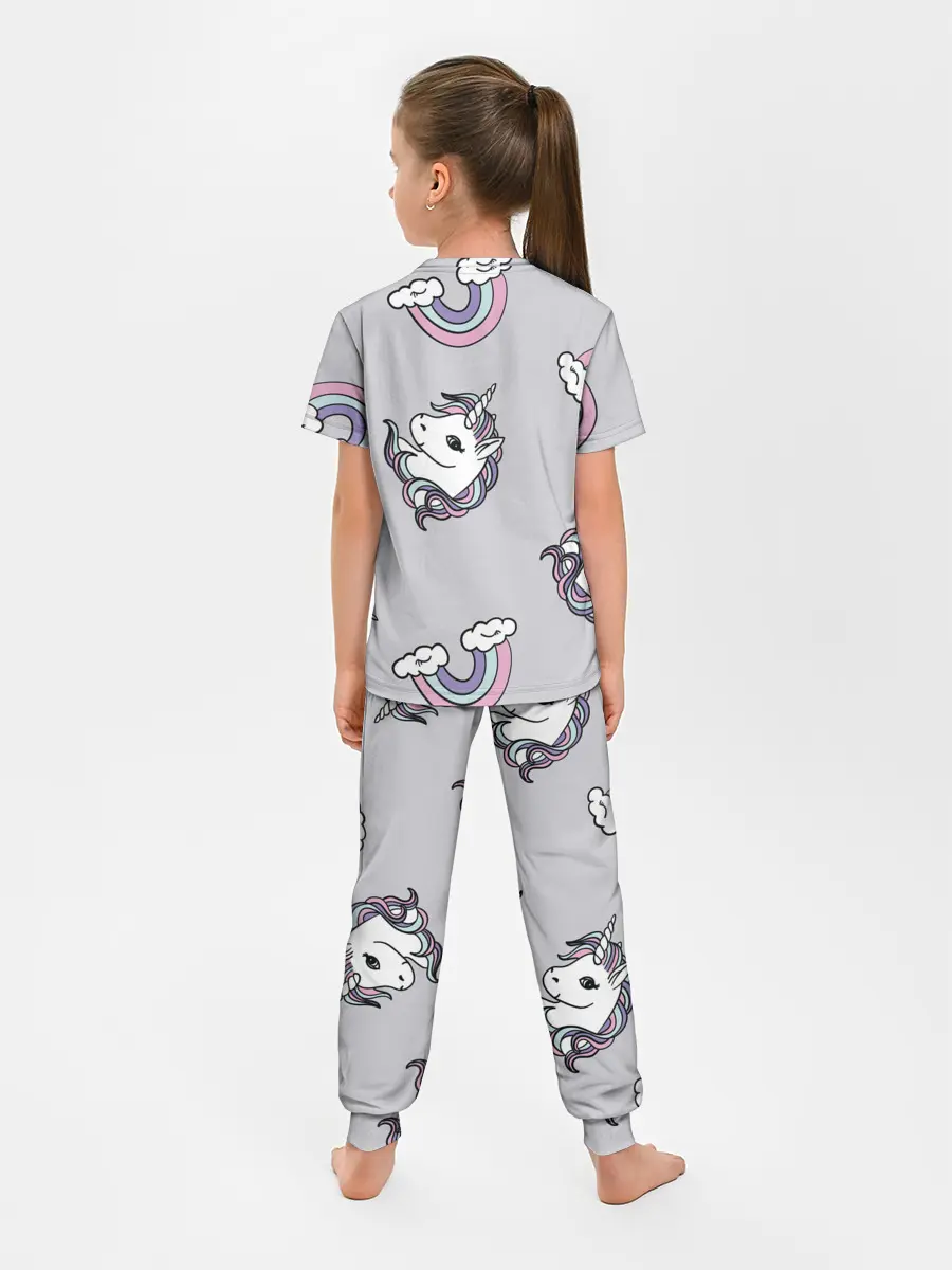 Детская пижама с брюками / Радужный единорог