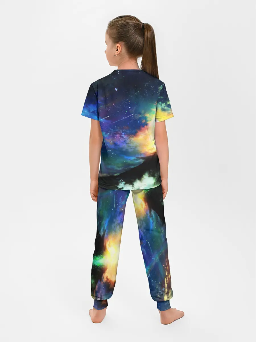 Детская пижама с брюками / Космические краски