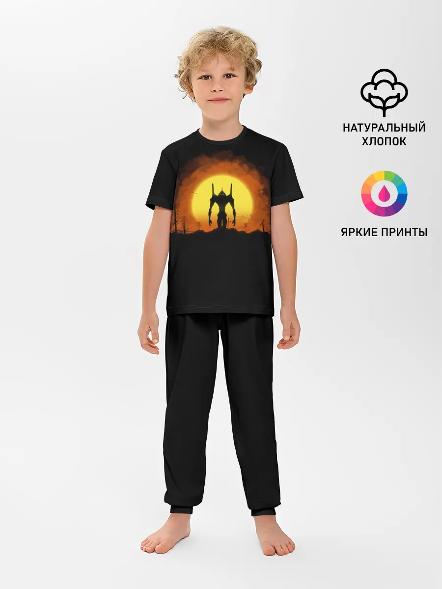 Детская пижама с брюками / evangelion yellow planet