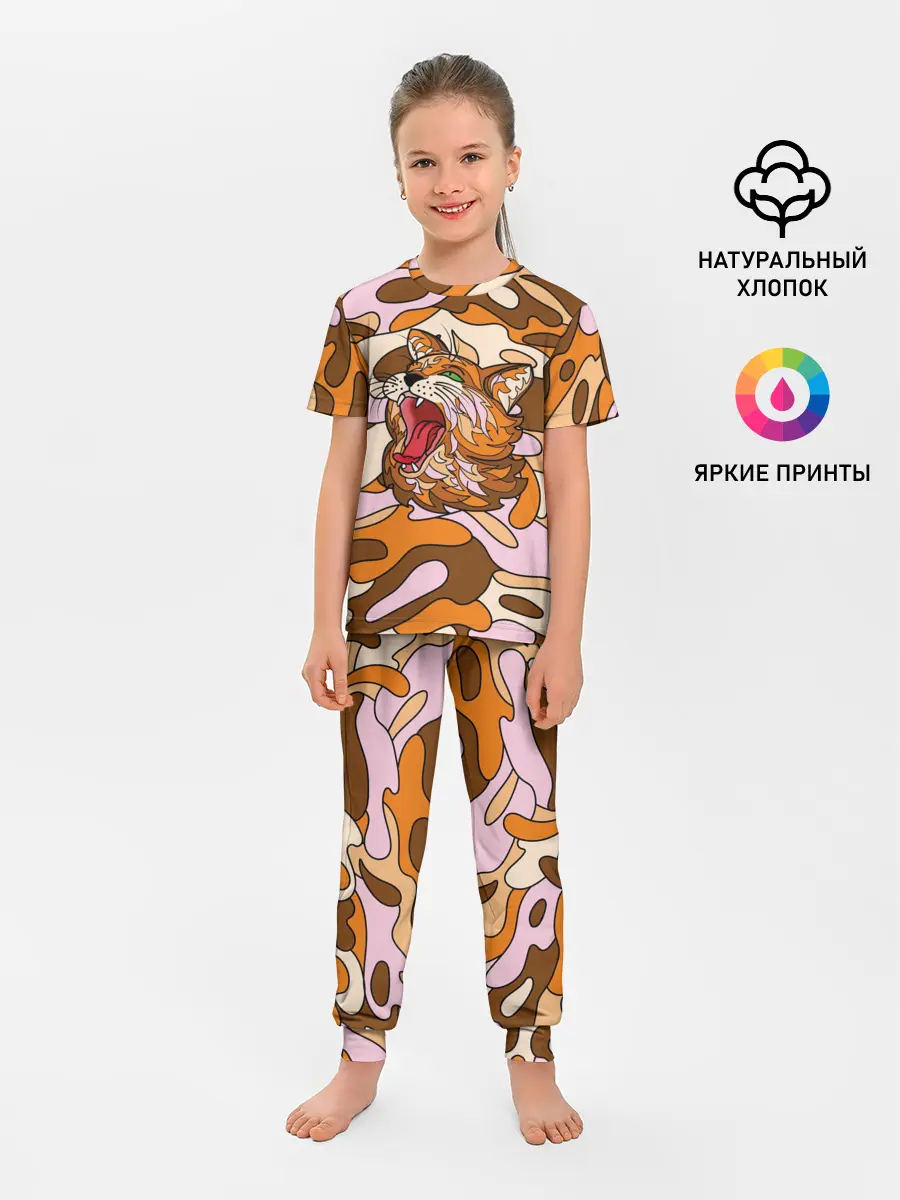 Детская пижама с брюками / Грозный кот
