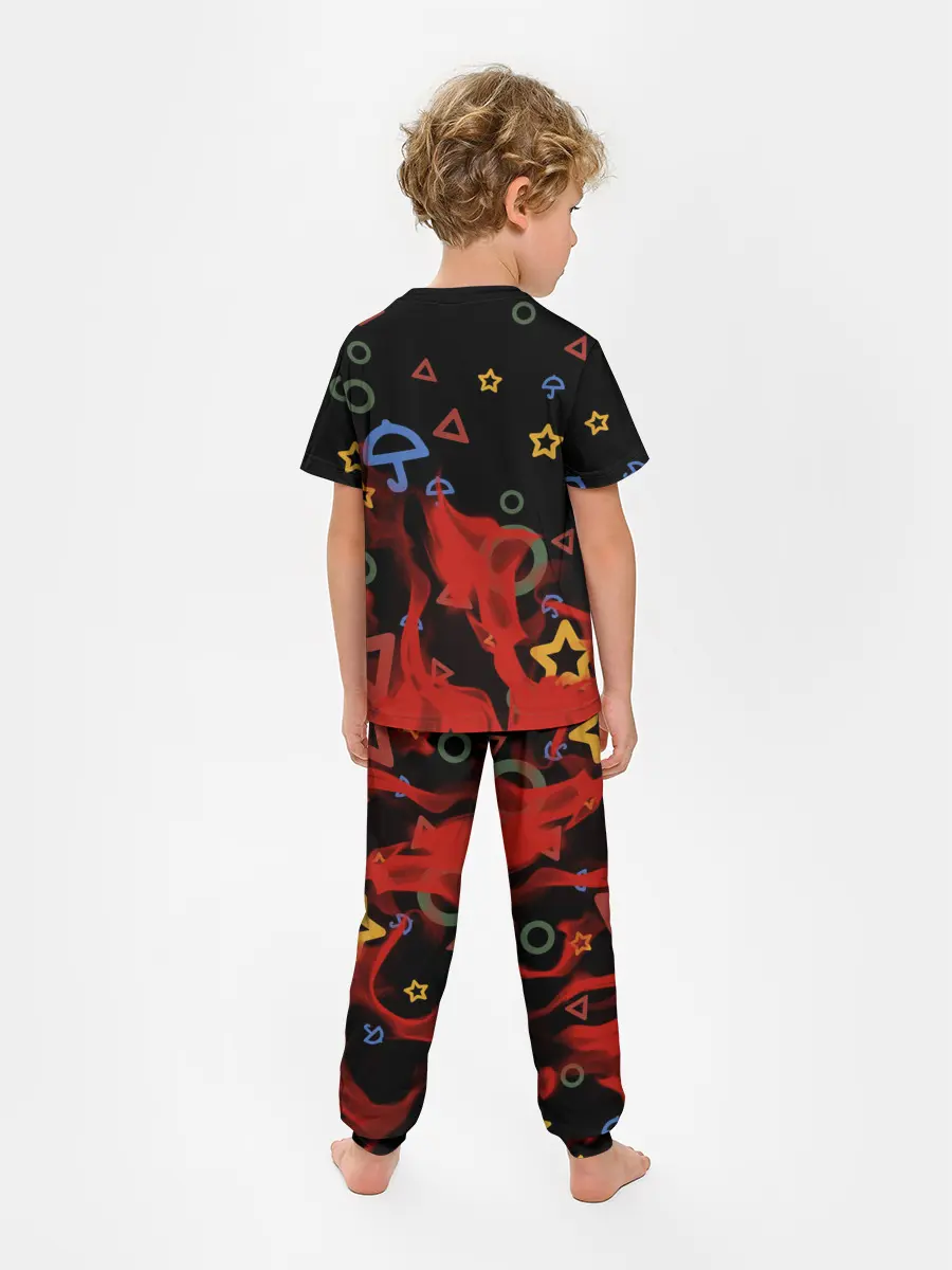 Детская пижама с брюками / Игра в кальмара пламя.