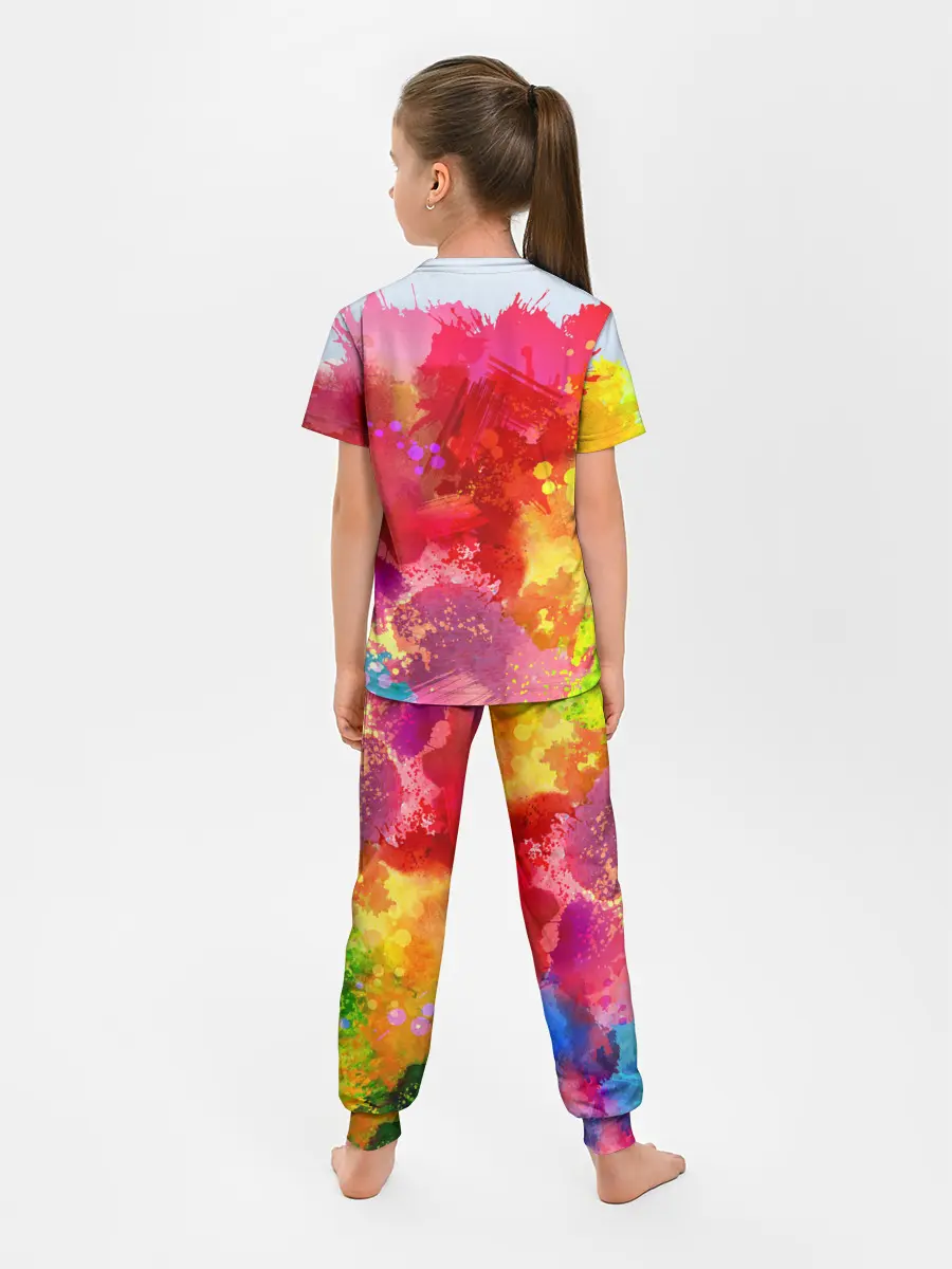 Детская пижама с брюками / брызги краски