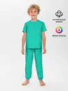 Детская пижама с брюками / Бискайский зеленый без рисунка
