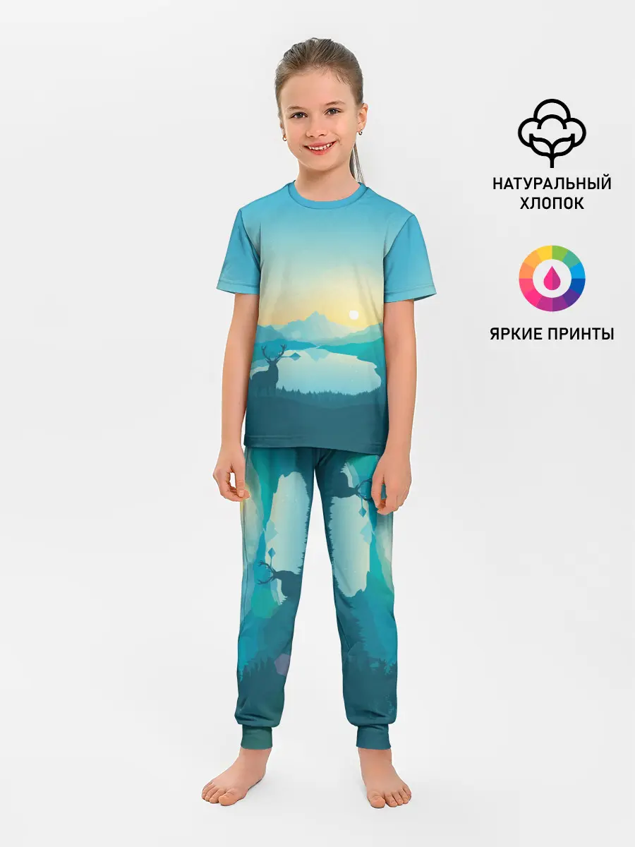 Детская пижама с брюками / Векторная природа