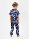 Детская пижама с брюками / Синий камуфляж в клетку
