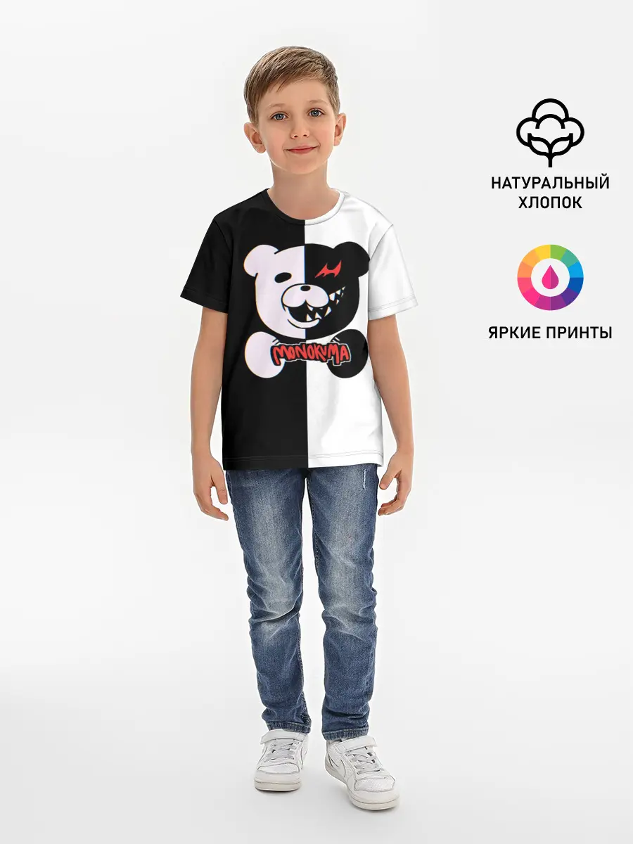 Детская базовая футболка / MONOKUMA / МОНОКУМА GLITCH