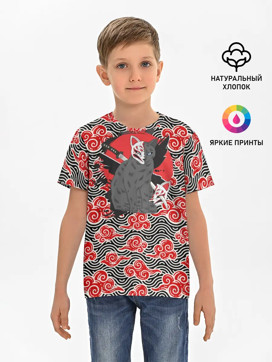 Детская базовая футболка / Бакэнэко