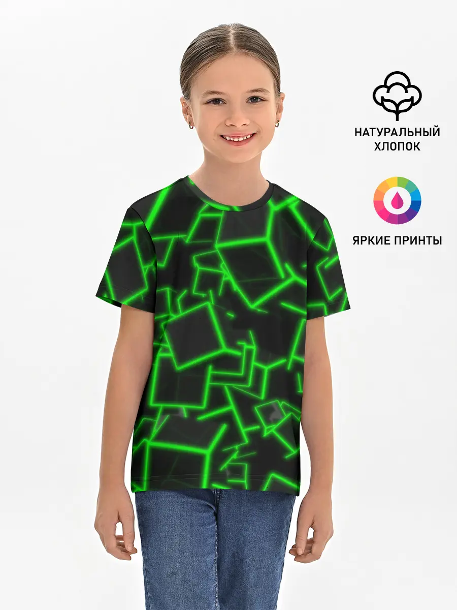 Детская базовая футболка / Cyber cube