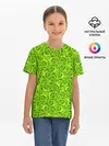 Детская базовая футболка / Неоновый цветочный узор