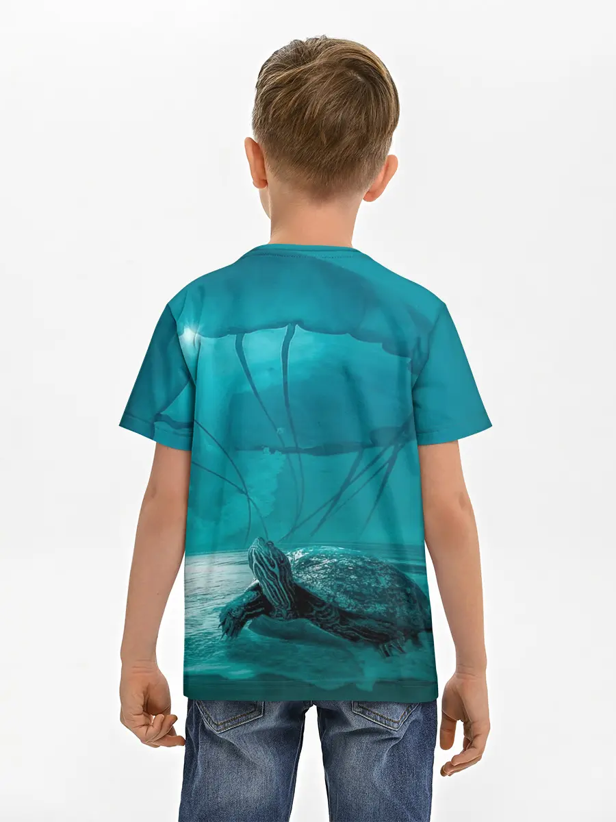 Детская базовая футболка / Медуза и черепаха