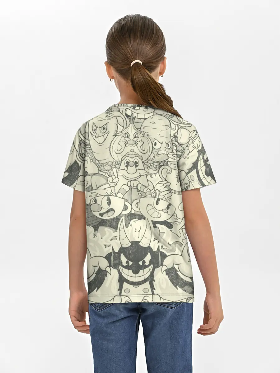 Детская базовая футболка / Cuphead and Devil