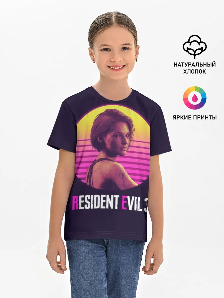 Детская базовая футболка / RE3 | Jill неон