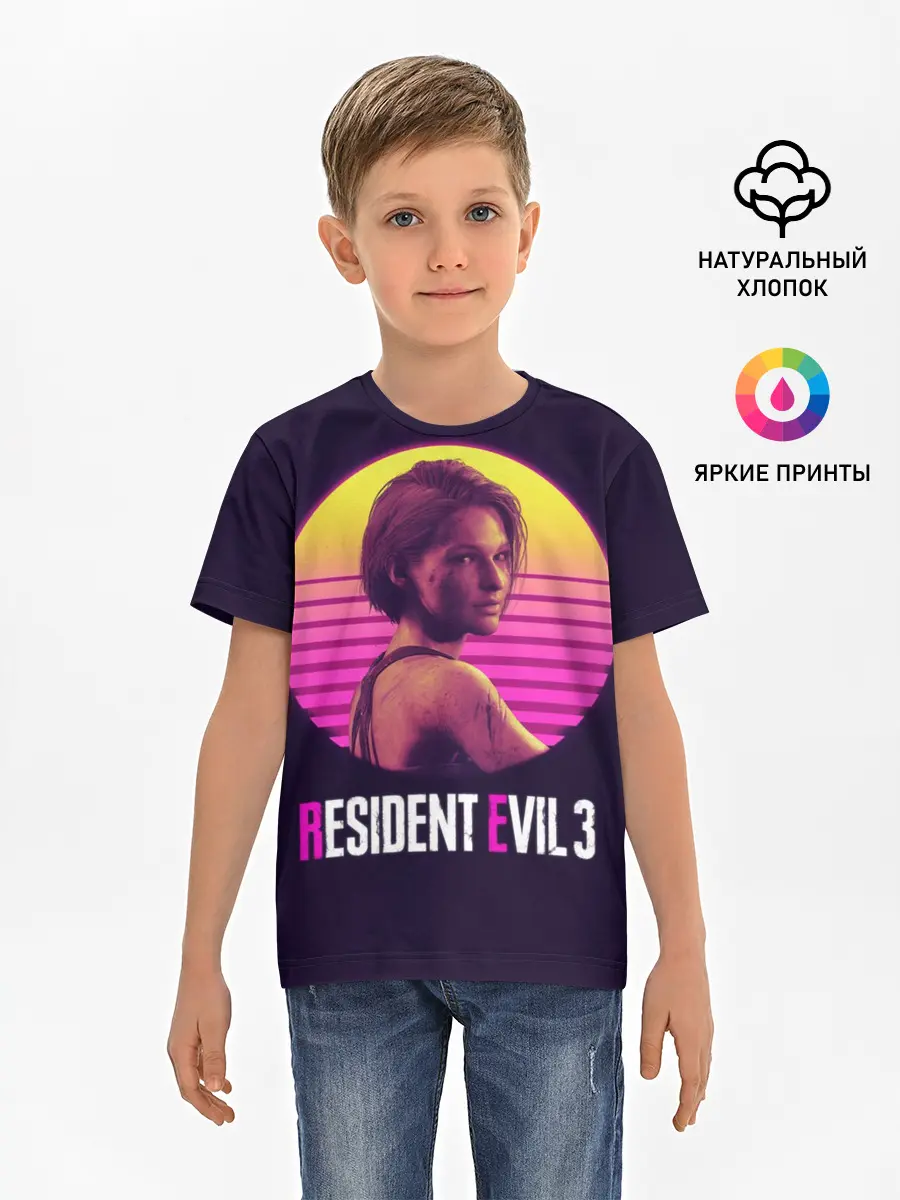 Детская базовая футболка / RE3 | Jill неон