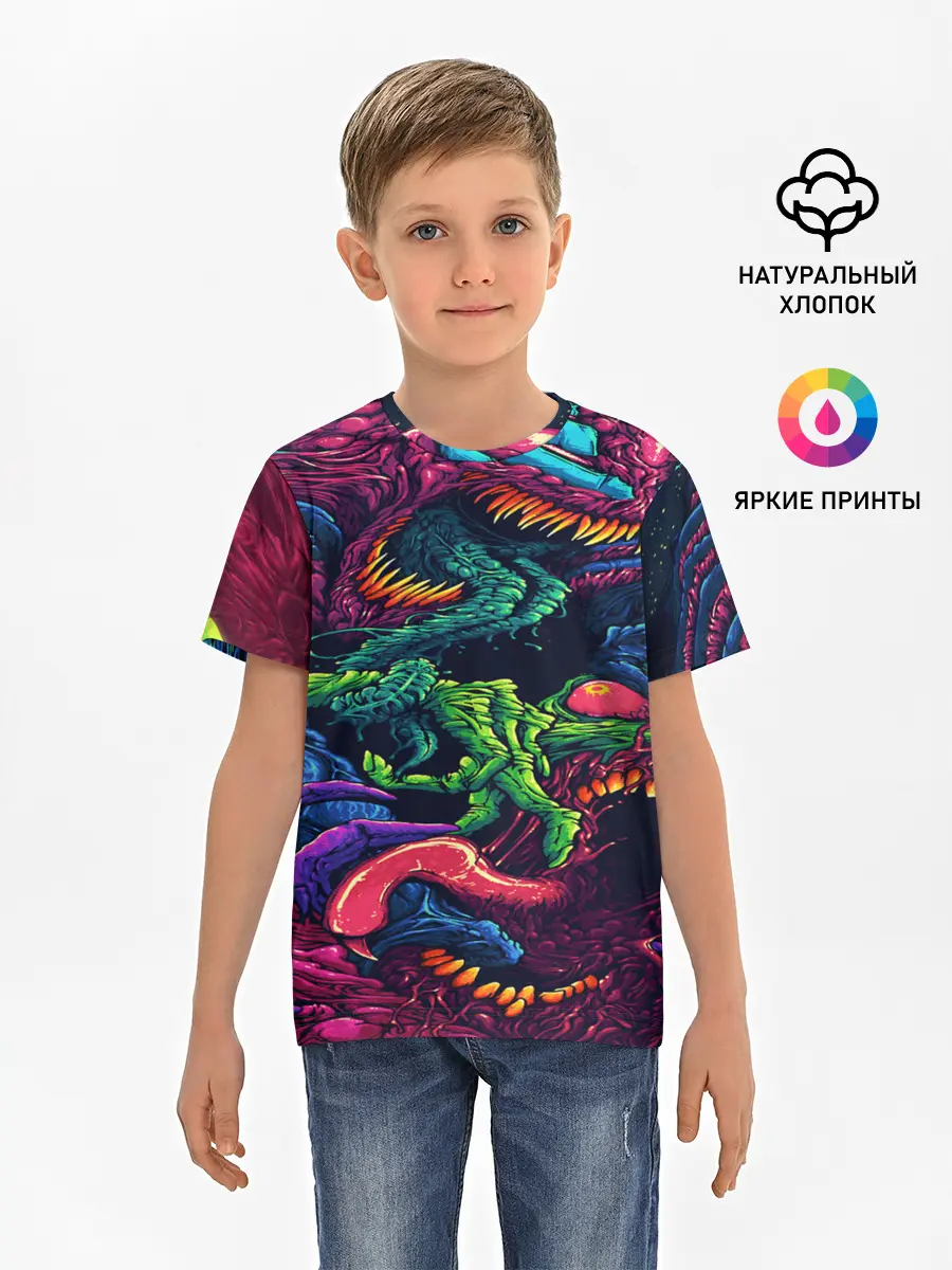 Детская базовая футболка / CS GO hyper beast skin