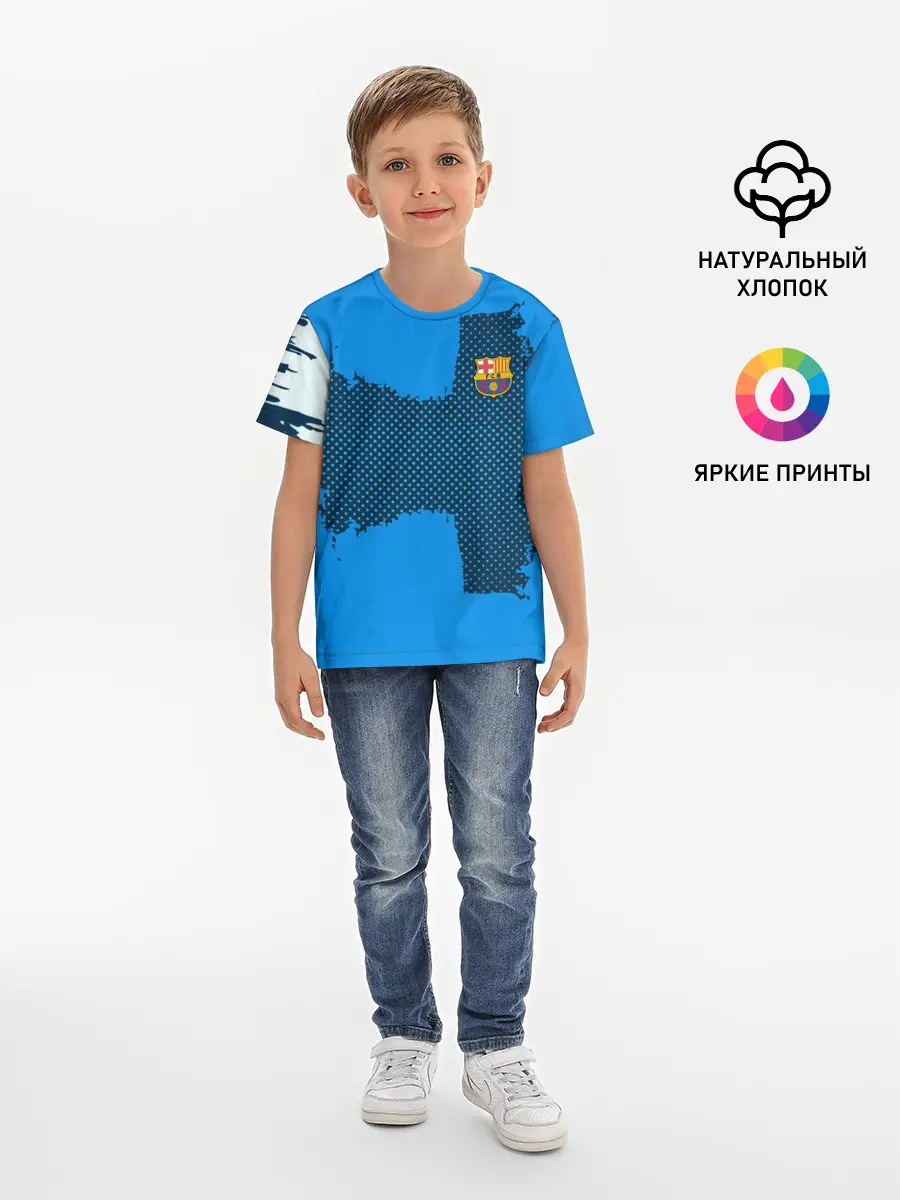 Детская базовая футболка / BARCELONA SPORT BLUE