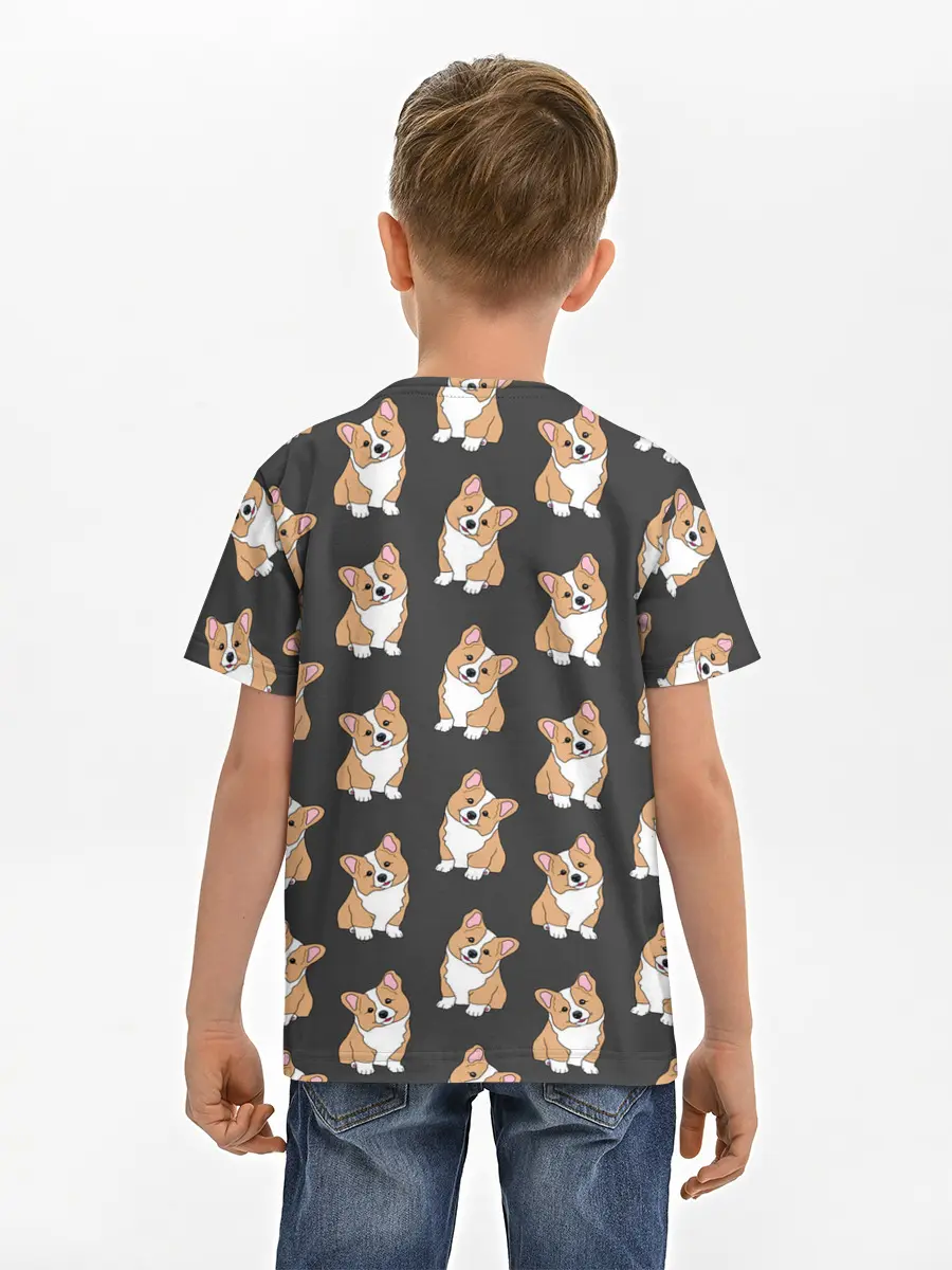 Детская базовая футболка / Корги малыши