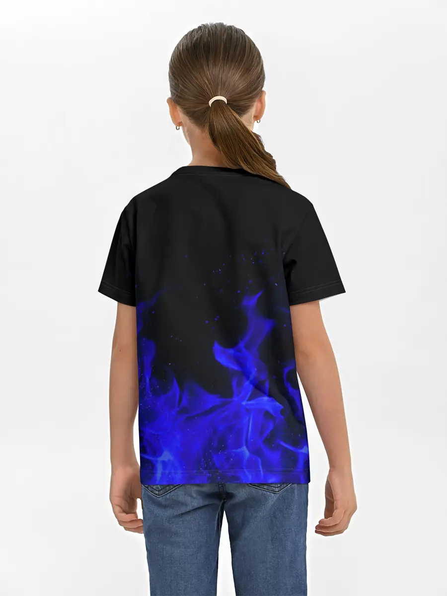 Детская базовая футболка / Синий Огонь