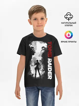 Детская базовая футболка / Lara in jungle