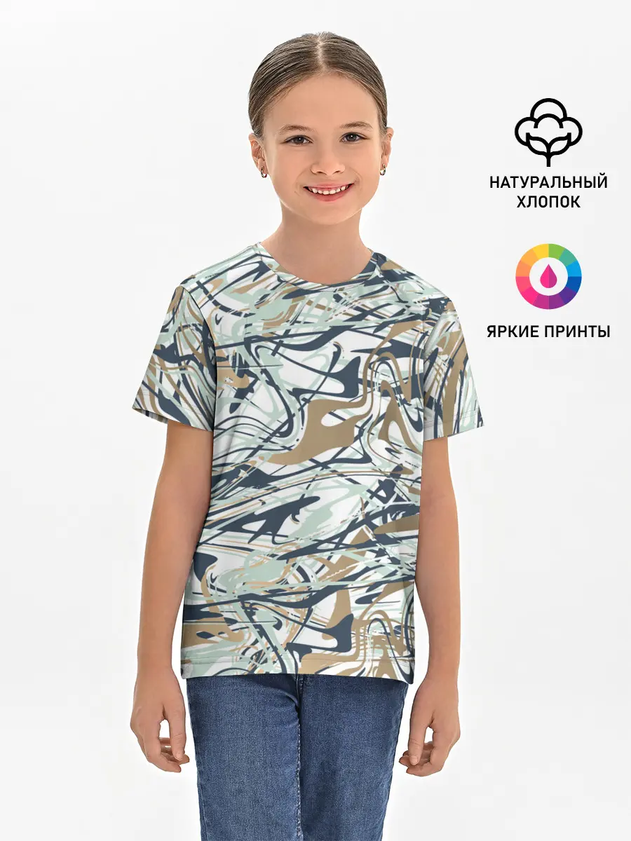 Детская базовая футболка / Узор красками