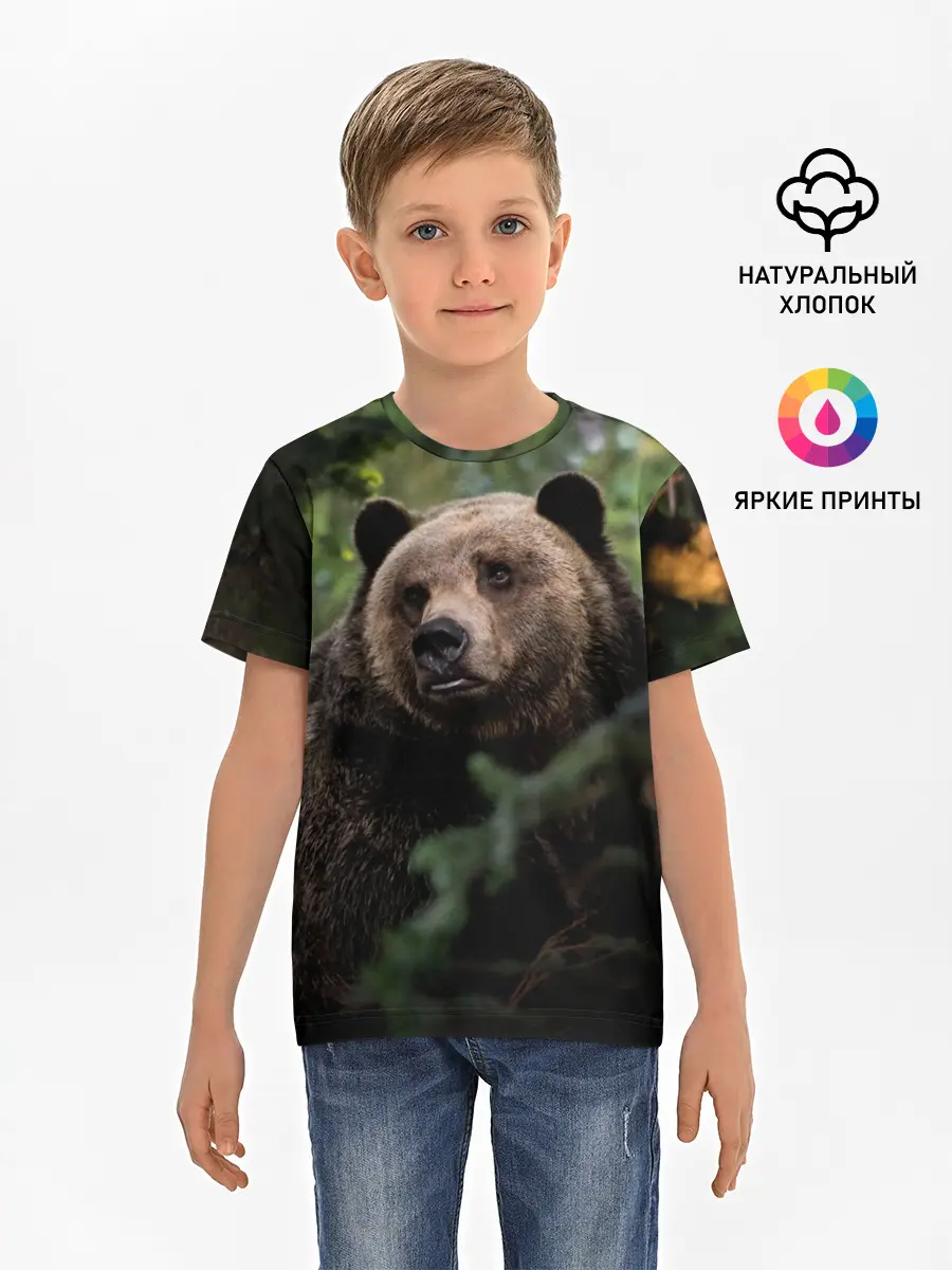 Детская базовая футболка / Медведь
