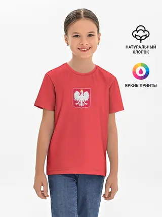 Детская базовая футболка / Польша футбольная форма