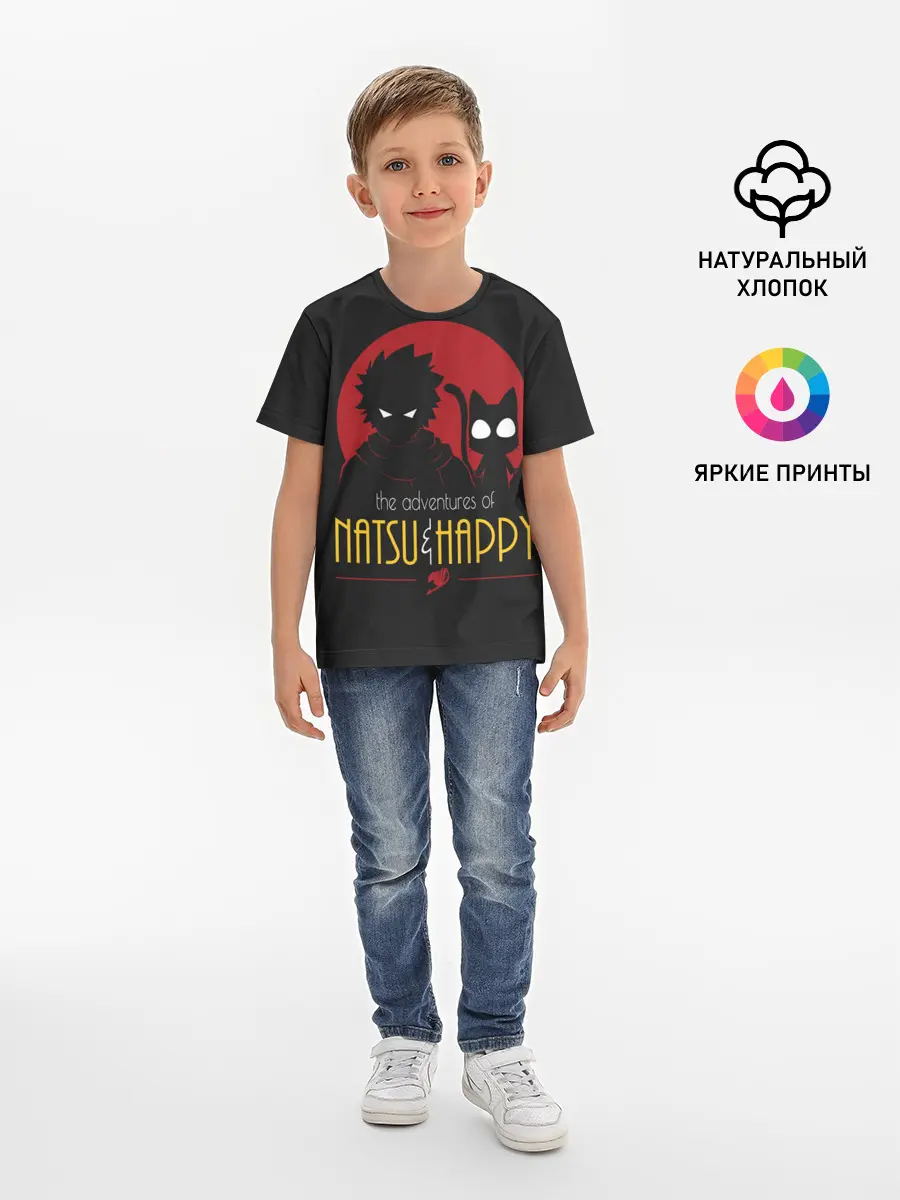 Детская базовая футболка / Хвост Феи Natsu i Happy