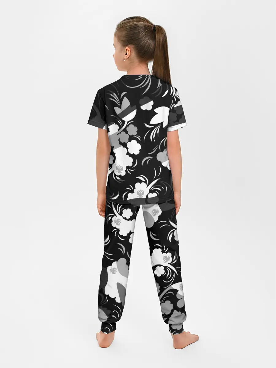 Детская пижама с брюками / Russia | Камуфляж белый