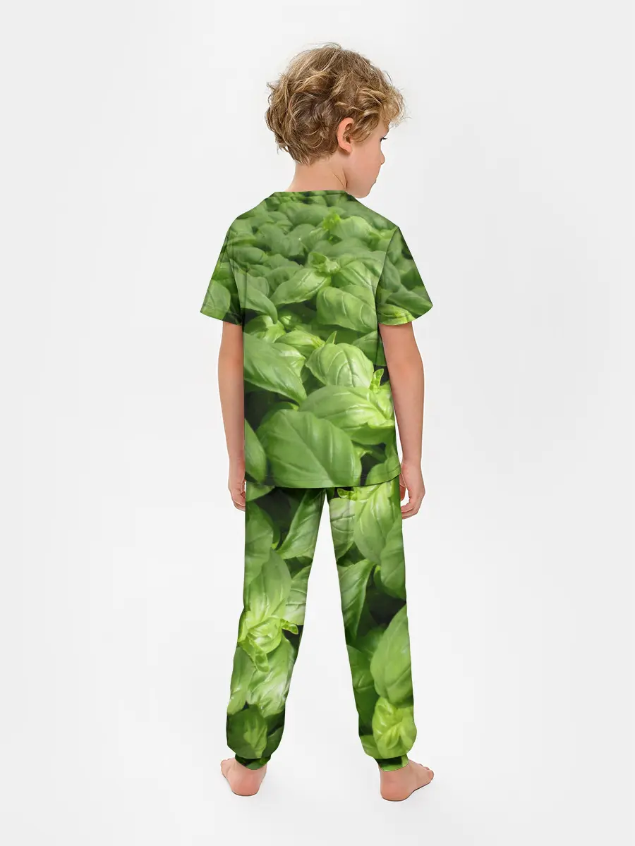 Детская пижама с брюками / Неоновый базилик