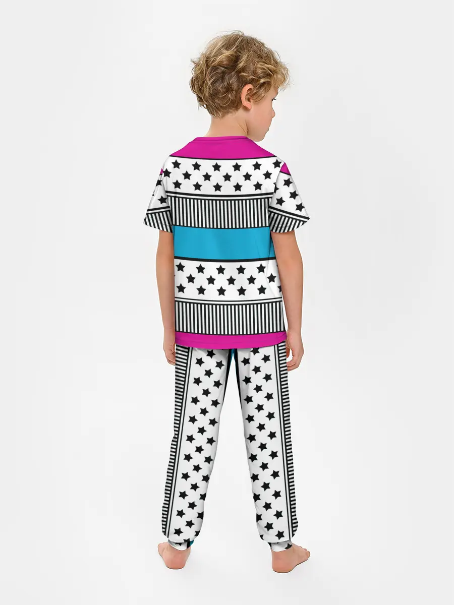 Детская пижама с брюками / Молодежный современный узор