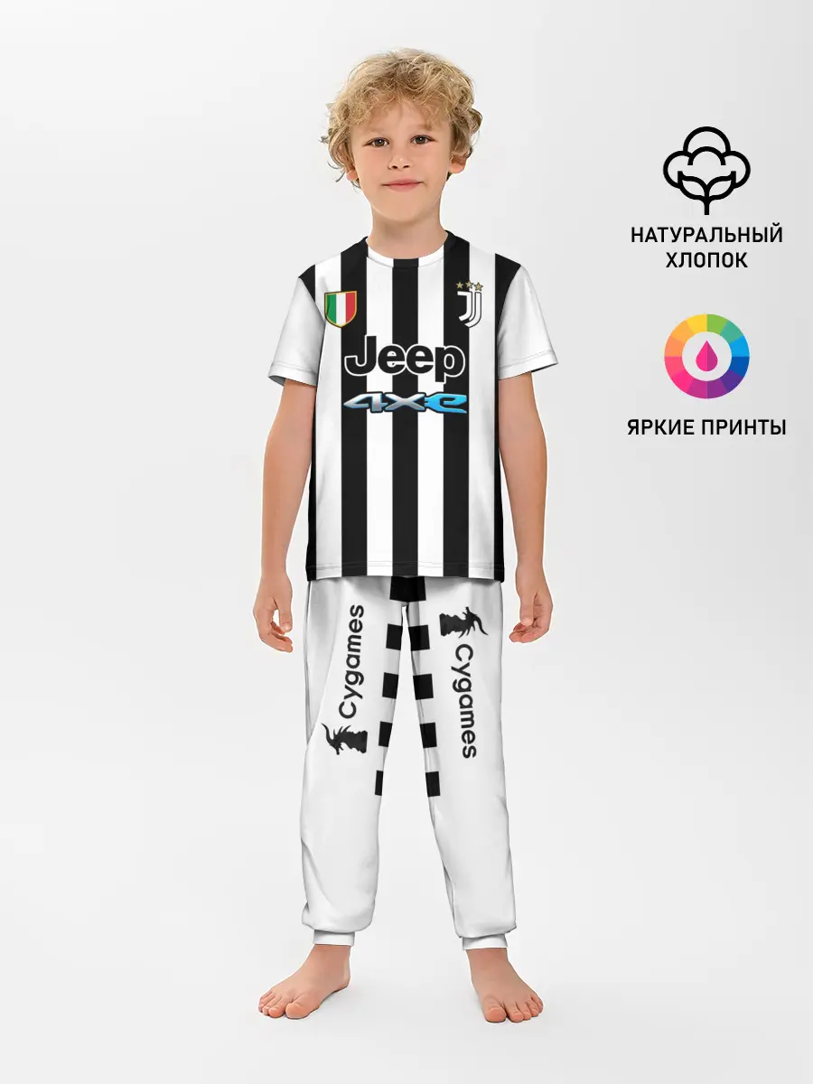 Детская пижама с брюками / Форма Ювентуса домашняя 2021/2022