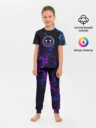 Детская пижама с брюками / GLITCH SMILE | ГЛИТЧ СМАЙЛ