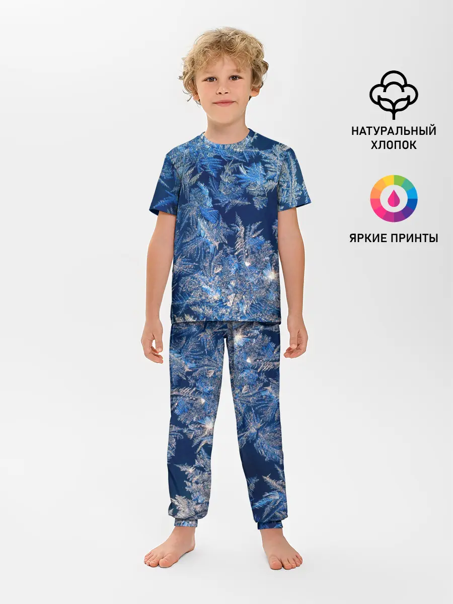 Детская пижама с брюками / Снежинки макро snowflakes macro