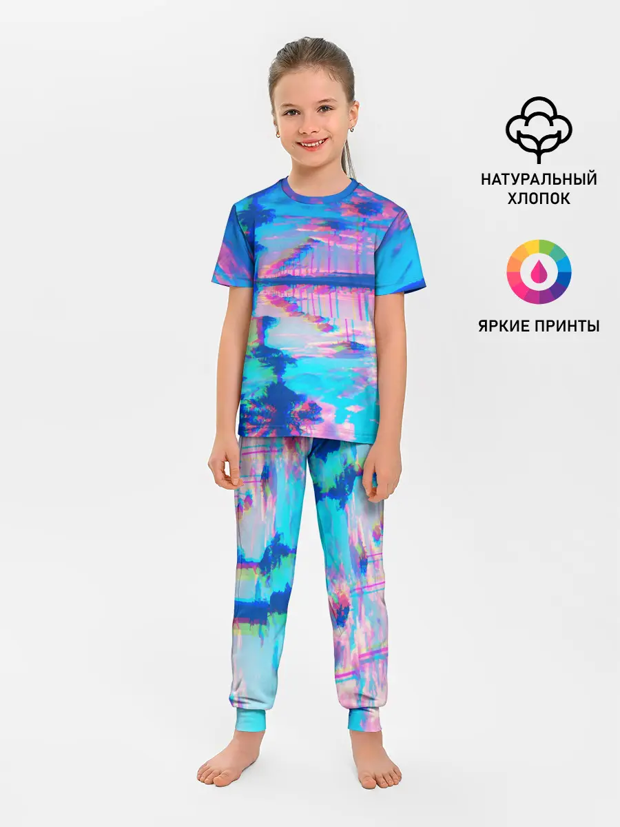 Детская пижама с брюками / ГАВАЙИ ГЛИТЧ