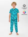 Детская пижама с брюками / Синий камуфляж с дельфинами