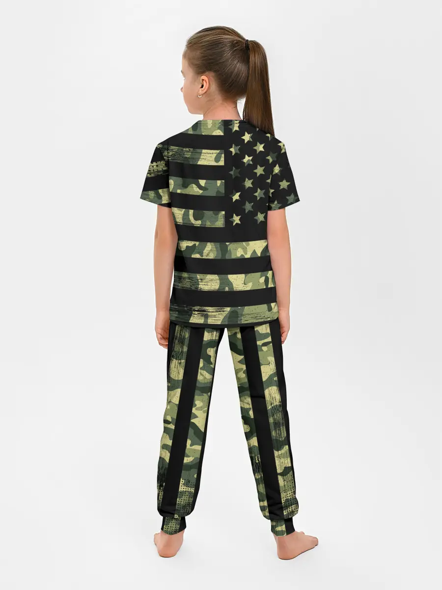 Детская пижама с брюками / American Flag Camo