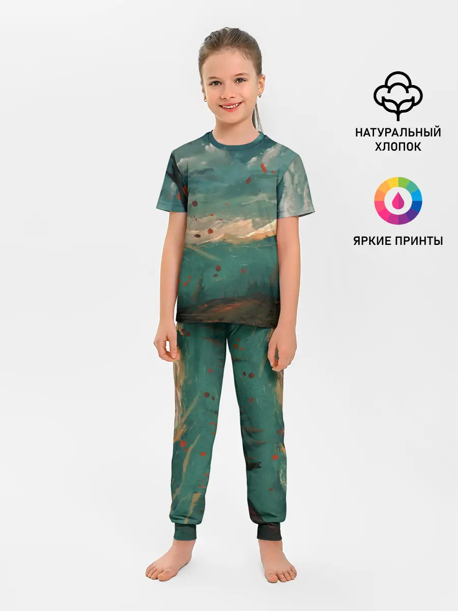 Детская пижама с брюками / Горы